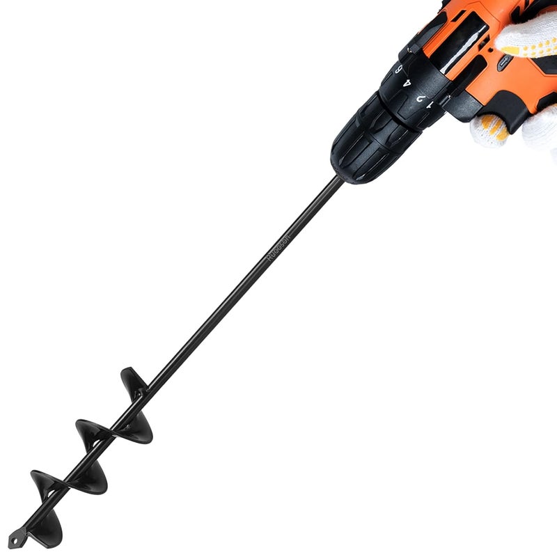 Ruooson Auger Drill Bit for Planting 1.9X14.5 in Garden AugerSpiral Easy Planter Rapid Planter Plant for 3/8" Hex Drive <1Pcs>. (1.9x14.5 in) - Image 1